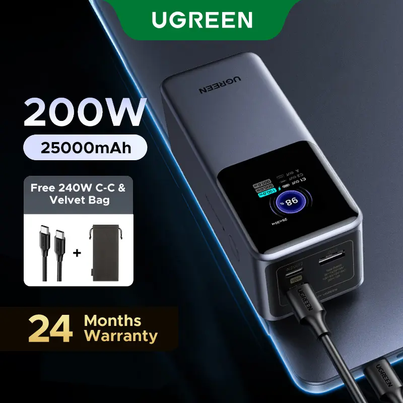 UGREEN 20000mAh 130W Power bank ,25000mAh 200W, 12000mAh 100W Fast Charging Powerbank, 65W Charger PD Super Fast Charging For iPhone 17/16/Macbook Air/Pro Lenovo Laptop, with LED Display Screen,Summer Sale tiktokshopbacktoschool