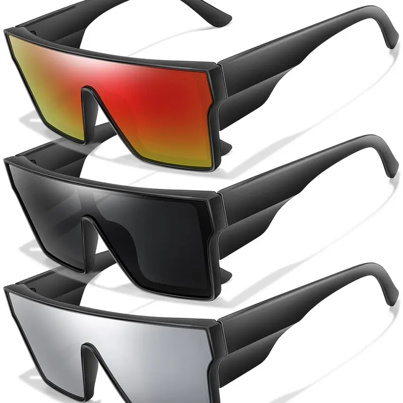Unisex Flat Top Frame Sunglasses, Fashion Sports Sunglasses, Sporty Sunglasses, Tinted Lens & Polarized Lens Sunglasses, Outdoor Sports Eyewear for Cycling, Running, Fishing, Driving, Sports Shades