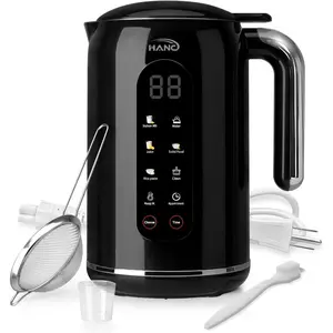 42oz 8 in 1 Silent Automatic Nut Milk Maker Homemade Soy Oat Almond Milk Puree with Delay Start Keep Warm Boil Water Self Clean Black