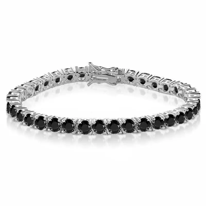 [Unisex]MDFUN 4MM Round Cut Cubic Zirconia Waterproof Tennis Bracelet Tennis Anklet Tennis chain for Men Woman Classic Couple Barcelets Anniversary Birthday Engagement hip hop Gift High Quality Hiphop Style ATS60090-H festival gift