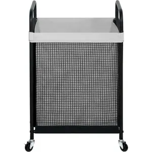 Laundry Hamper, 90L Rolling Laundry Sorter Cart with Removable and Washable Liner Bag, Clothes Hamper with Wheels and Handle for Laundry Room and Bedroom, Gray