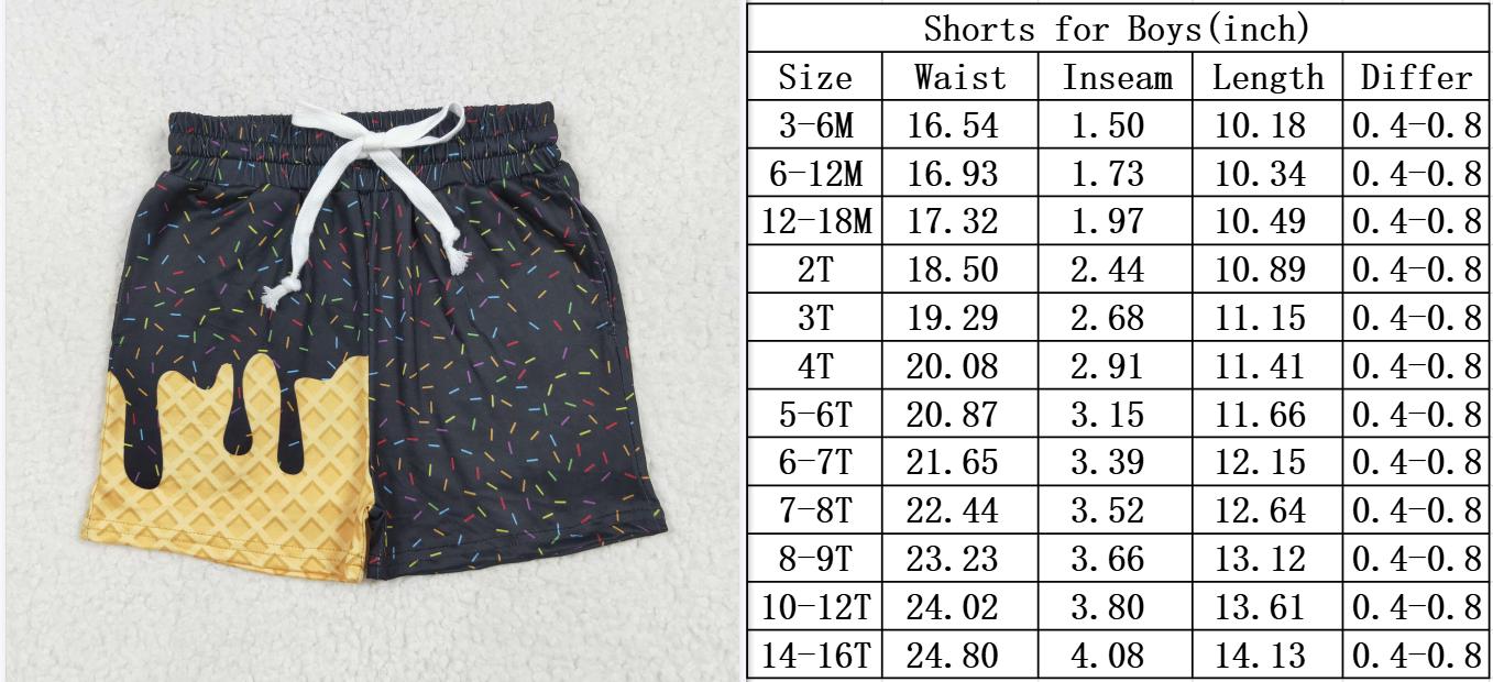 Baseball Waffle Blue Boy Shorts: Trendy, Edgy Ice Cream Milk Silk Kids Clothes Summer Sprinkles