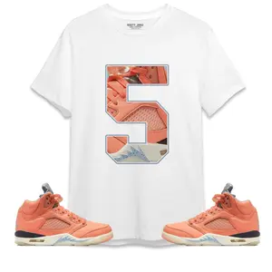 Number 5 CM5 Unisex Shirt Match Jordan 5 Crimson Bliss Menswear Top