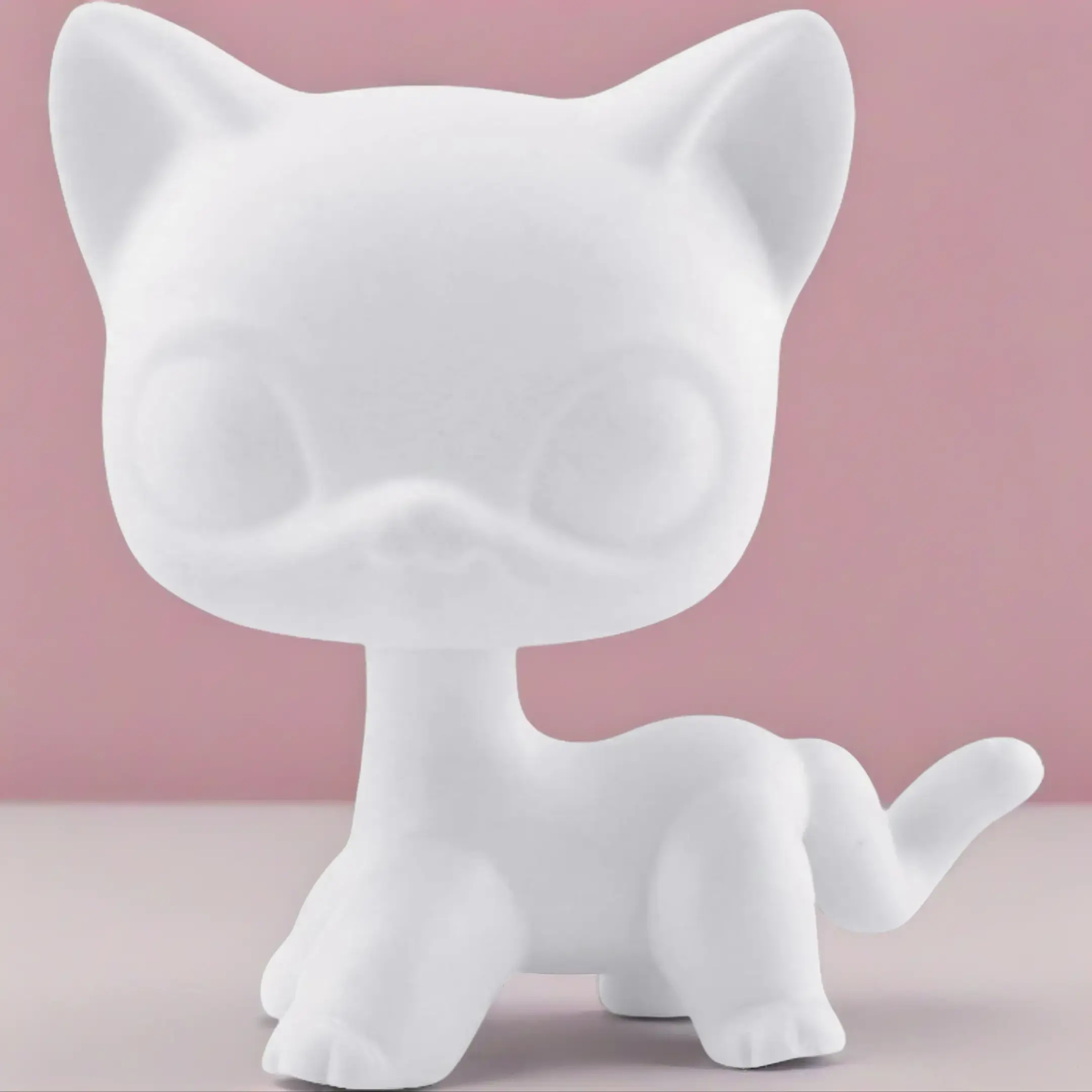1 Pc Custom Short-Hair White Cat Blank Base PVC Figure - DIY Doll Making Supplies, Mini Pet Toy Accessories for Short-Hair Cat Enthusiasts, Figurine Dolls