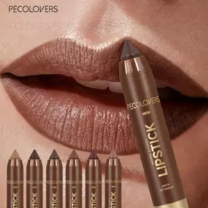 6pcs/set Brown Tube Lip Liner, Depicting Lip Contours, Full and Charming Lips, Matte Finish, Lip Liner Lipstick, Ideal Halloween Christmas Gift, Matte Lip Pencil