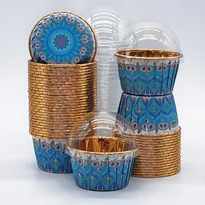 Disposable Baking Cups, 50pcs/set Heat Resistant Baking Cup with/without Lid, Muffin Cup, Baking Mold, Bakeware for Wedding & Birthday Party, Baking Supplies Kit
