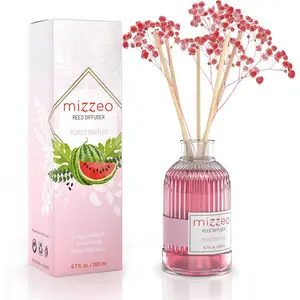 Reed Diffuser Set, Watermelon 6.76 fl oz Highly Scented Room Diffuser Home Fragrance Essential Oil Reed Flower Diffuser, House Bedroom Office Decor & Gifts