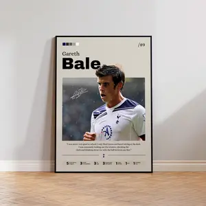 Gareth Bale Poster, Soccer Star Print, Football Decor, Sports Illustration, Fan Gift, Bale Tottenham Artwork, Home Decor 45735 320