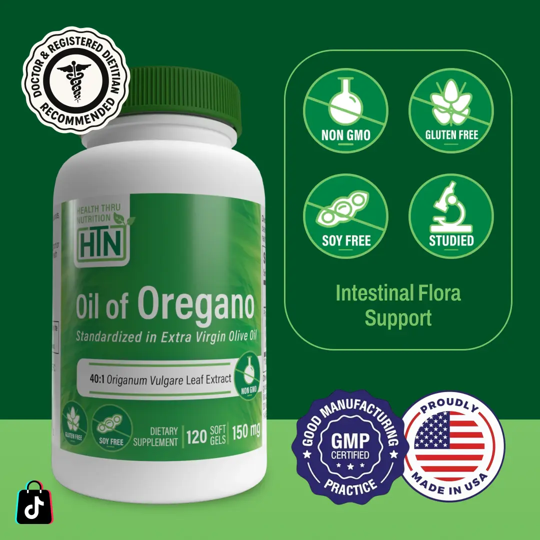 Health Thru Nutrition Oil of Oregano – 150mg Wild Sourced | Natural Immune & Antioxidant Support