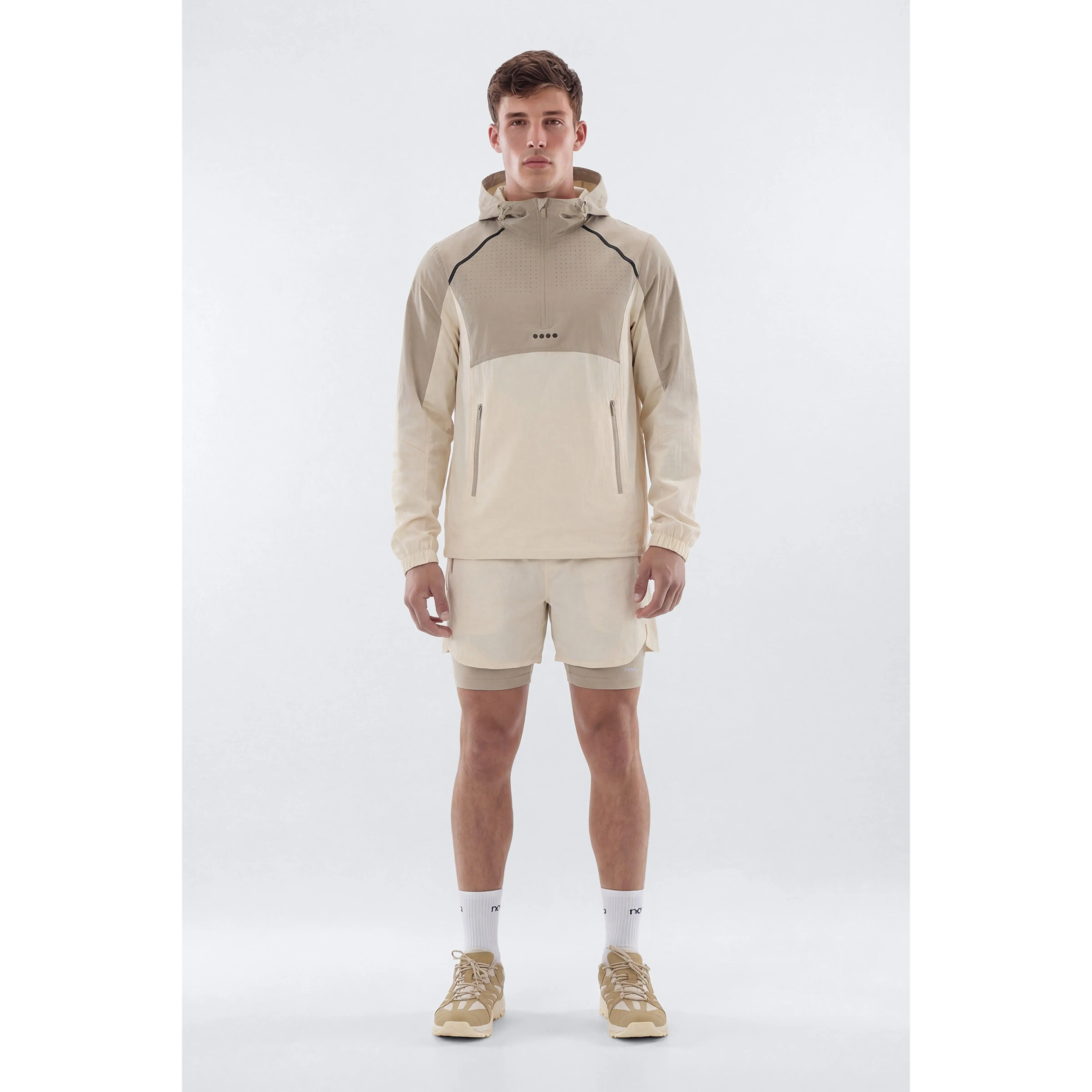 ProRipStop Half Zip Ombre Hooded Jacket - Cream/combo