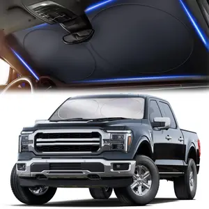X-Large Truck Windshield Sun Shade (69" x 35") - 240T Thickened Windshield Sun Shade for UV & 99% Heat Blocker - Keeps Your Vehicle Cool and Truck Interior Cooling Accessory for Summer Protection Collapsible Window Sunshade