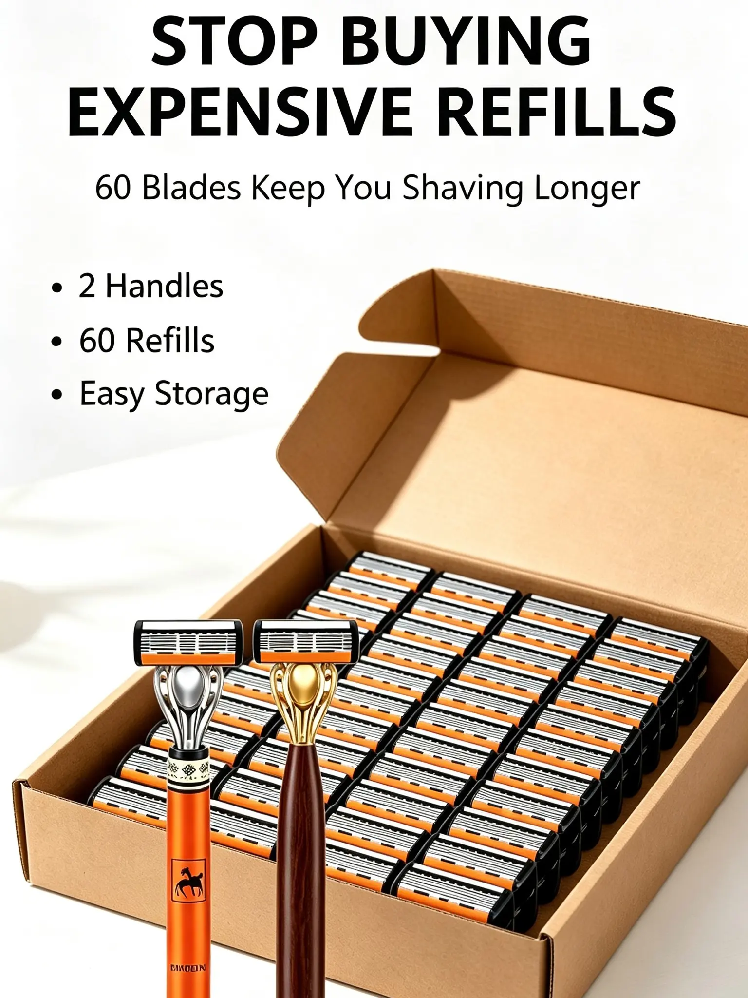 Men's 6-Blade Manual Facial Razor - Flexible Head, Ergonomic Handle, Daily Smooth Shaving Grooming Tool (Beauty & Personal Care), Smooth Shave, All Skins, Unscented, Single Box