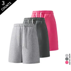 3-Pack Casual Sweat Shorts - Soft Comfy Elastic Waist Summer Loungewear