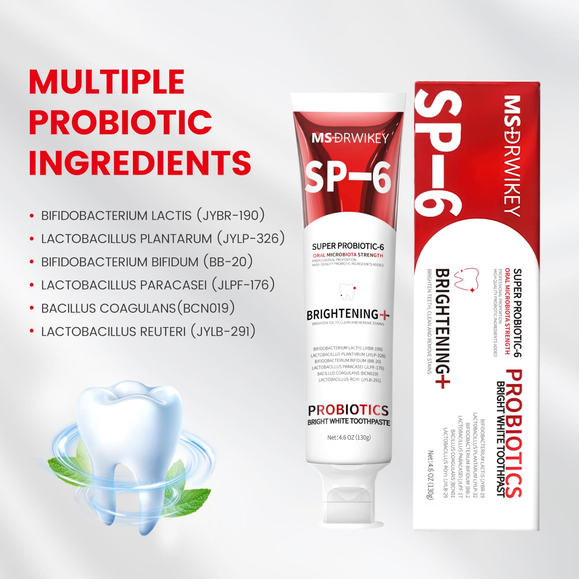 MSDRWIKEY SP-6 & 7-Pro Toothpaste Set | Dual Action Probiotics for Enamel Repair & Freshness |  Oral Care