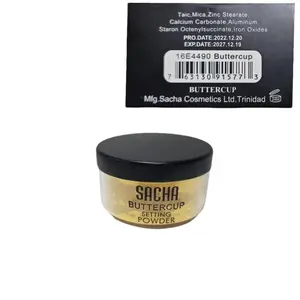 Sacha Butter Cup Setting Powder for Medium-to-Dark Skin Tones, Translucent, High Coverage, Oil Control, 10g-0.35oz Makeup Cosmetic