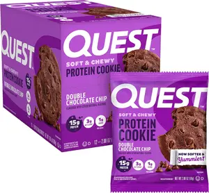 Nutrition Double Chocolate Chip Protein Cookie, High Protein, Low Carb, 12 Count