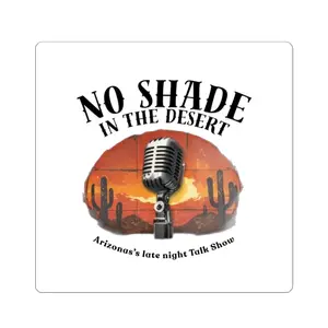 No Shade in the Desert Microphone Desert Scene Sticker | Kiss-Cut Sticker