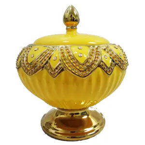 Sopera Decorada Con Pedreria y Dorado Para Oshun 10''X11''