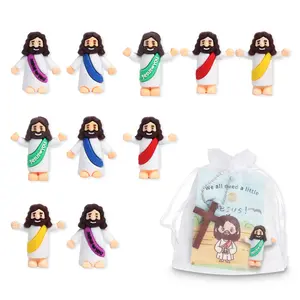 10 Sets Easter Tiny Jesus Toys，Everyone Needs a Little Jesus Gifts Religious Supplies Party Favors Gift for Church and Sunday School
