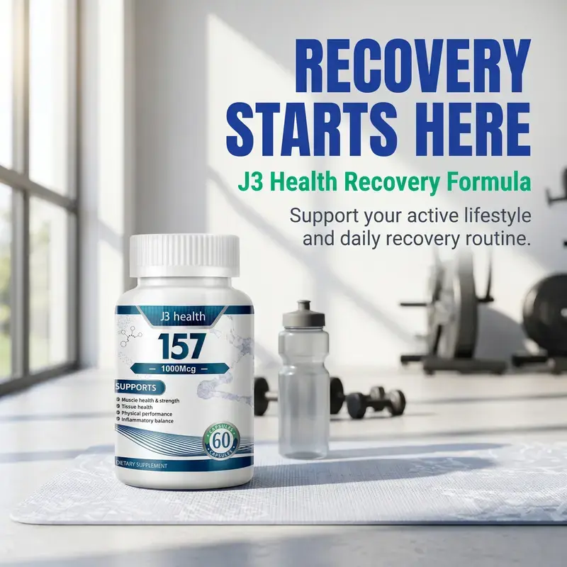 Recovery Support Plant-Based Capsules, Daily Wellness Supplement for Muscle Comfort, Joint Mobility & Gut Lining Nourishment for Adult Men & Women, 60 Count