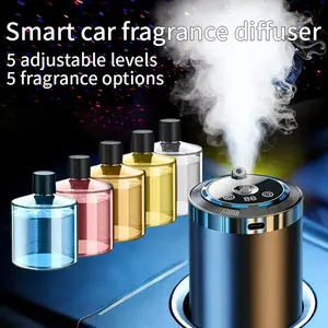 Car air freshener humidifier, USB mini essential oil diffuser, smart car fragrance diffuser, five scents to choose from, suitable for all car models, ideal for cars, homes, travel, bedrooms, and offices