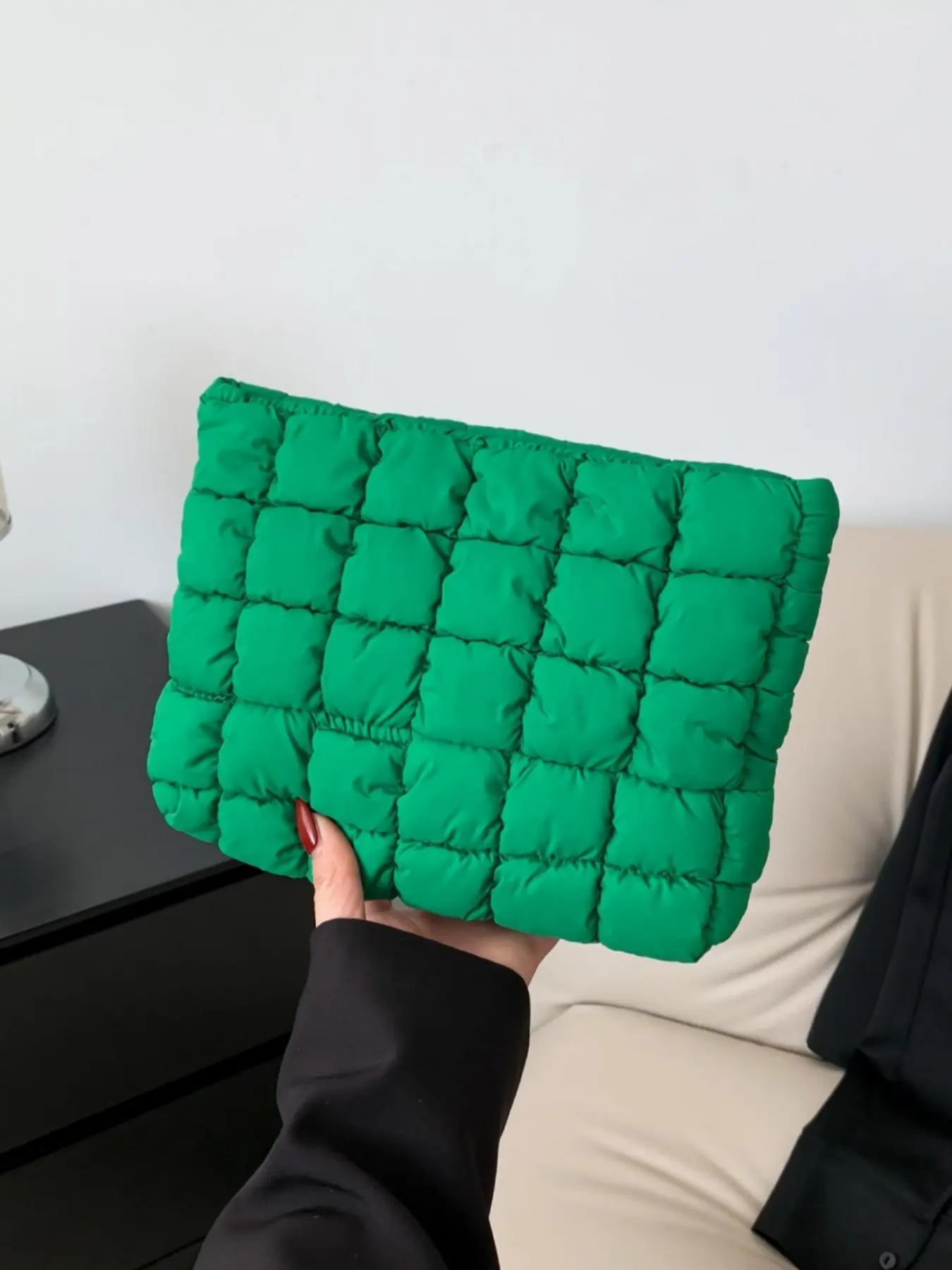Women's Fashion Quilted Diamond Pattern Handbag, Casual Bubble Makeup Bag, Winter New Style, Suitable for Daily Use, Work, Travel, Gift, Handheld Bag, Lightweight Puffy Handbag, Casual Trendy Purses