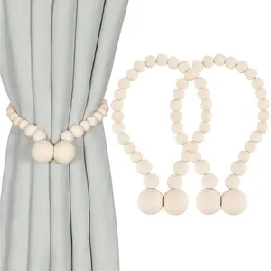 Curtain Tiebacks, Curtain Tie Backs for Curtains 2 Pack,  Bead Curtain Tiebacks, Curtain Holders for Boho Bedroom Decor,   Decor, Farmhouse Decor