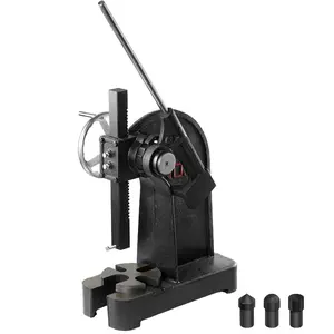 fathersdaygift VEVOR Arbor Press, 3 Ton Ratchet Type Arbor Press, Ratchet Leverage Arbor Press with Handwheel, 12.2 Maximum Height, Cast Iron Manual Desktop Punch Press, for Stamping, Bending, Stretching, Forming