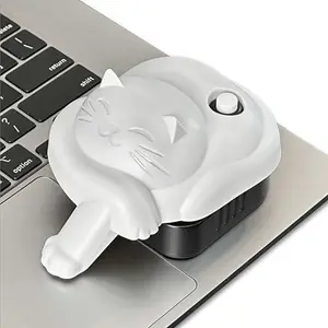 Laptop Trackpad Jiggler -AA Battery Lasts 6 Months -Undetectable -Cordless Mouse Jiggler -Does Not Work on DeII -Keeps Touchpad Active, Laptop Awake -Mechanical Mouse Mover -ON/Off Switch (Gray Cat)