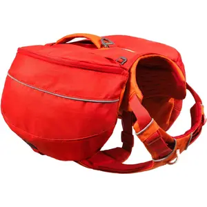 Ruffwear Palisades Dog Backpack, Multi-Day Pack with Removable Saddlebags, Breathable Adjustable Harness, Reflective Trim, Red Currant, Large/X-Large
