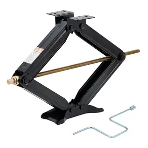 Heavy duty RV scissor stabilizer jack, 2-piece set, each with a capacity of 5000 pounds, adjustable height from 4 inches to 24 inches, easy to crank handle, durable steel leveling, no swing support for campers and trailers