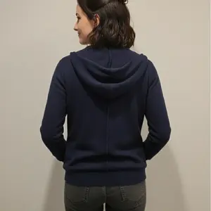 NWT Quince Mongolian Cashmere Full-Zip Hoodie True Navy