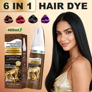 6 in 1 Natural Herbal Instant Hair Color, Black Coloring Shampoo for Gray Coverage-100%Coverage, Bowl Haircare Comb, Gentle Nourishing, chinese hair dye