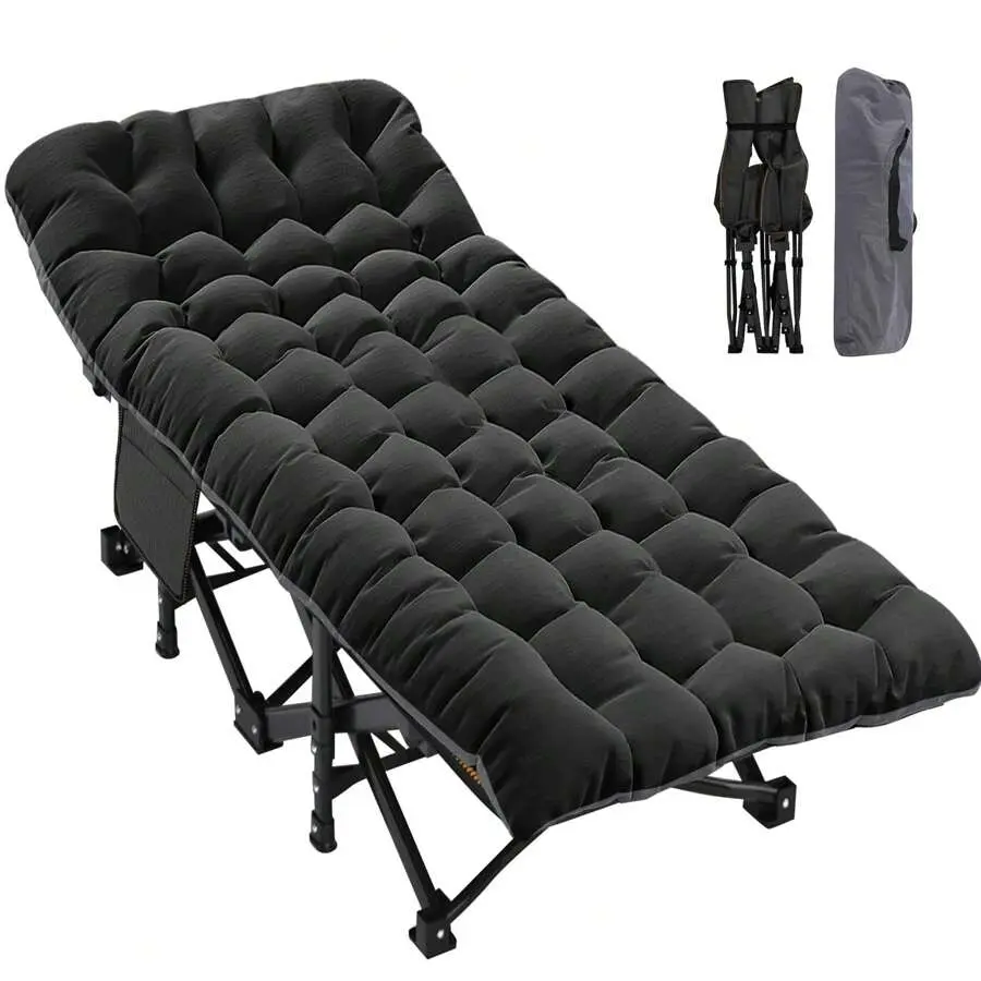 Camping Cot with Comfortable Mattress Cots for Sleeping with Pad Heavy Duty Camping Bed Sleeping Cot Include Carry Bag Camping Cots for Adults Home Office Nap Vocation Outdoor