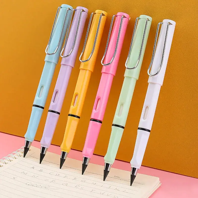6pcs / 12pcs Infinity Pencils No Sharpening Eternity Pencils No Ink Unlimited Cute Pens Office Supplies School Stationery Nib Eraser