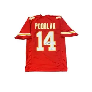 Ed Podolak Autographed Custom XL Red Jersey SB IV Champs - BAS