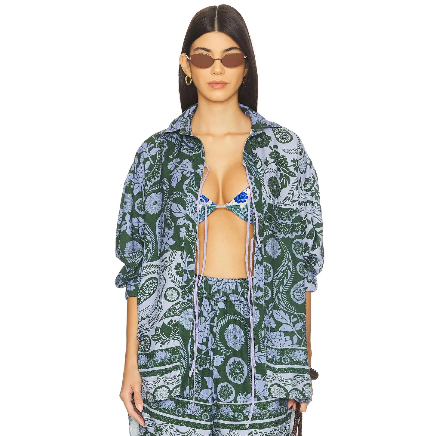Agua Bendita x REVOLVE Swan Shirt in Blue & Green
