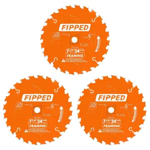 3 Pack 7-1/4 Inch 24 ATB Teeth Framing Saw Blades for Wood Cutting with 5/8'' Arbor, D0724A Framing Saw Blade, with TCT for Life and Faster Cutting Speed