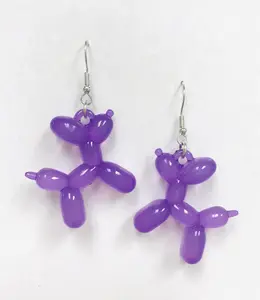 Jelly Purple Balloon Dog earrings