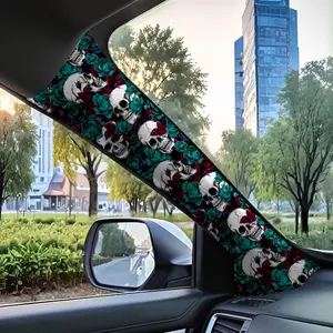 Jdm Car Interior Abc Pillar Modification Upgrade, Rose Skull Self-Adhesive Decal Sticker, Customizable Car Accessories, Car Interior Decor