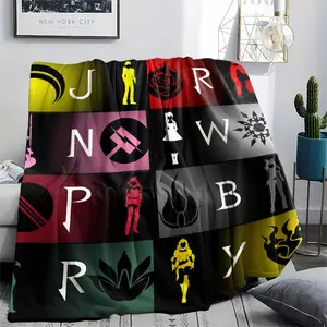 Online animation RWBY (29) Pattern Soft and comfortable flannel blanket, home living room nap, camping machine washable all season blanket, air-conditioned blanket, youth room decoration