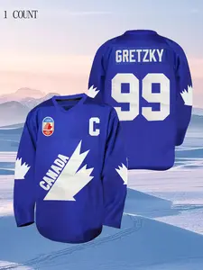 Men's #99 Gretzky Labatt Team Coupe Canada Cup lce Hockey Jersey Stitched (S-3XL) Sport Jersey Jersey Top
