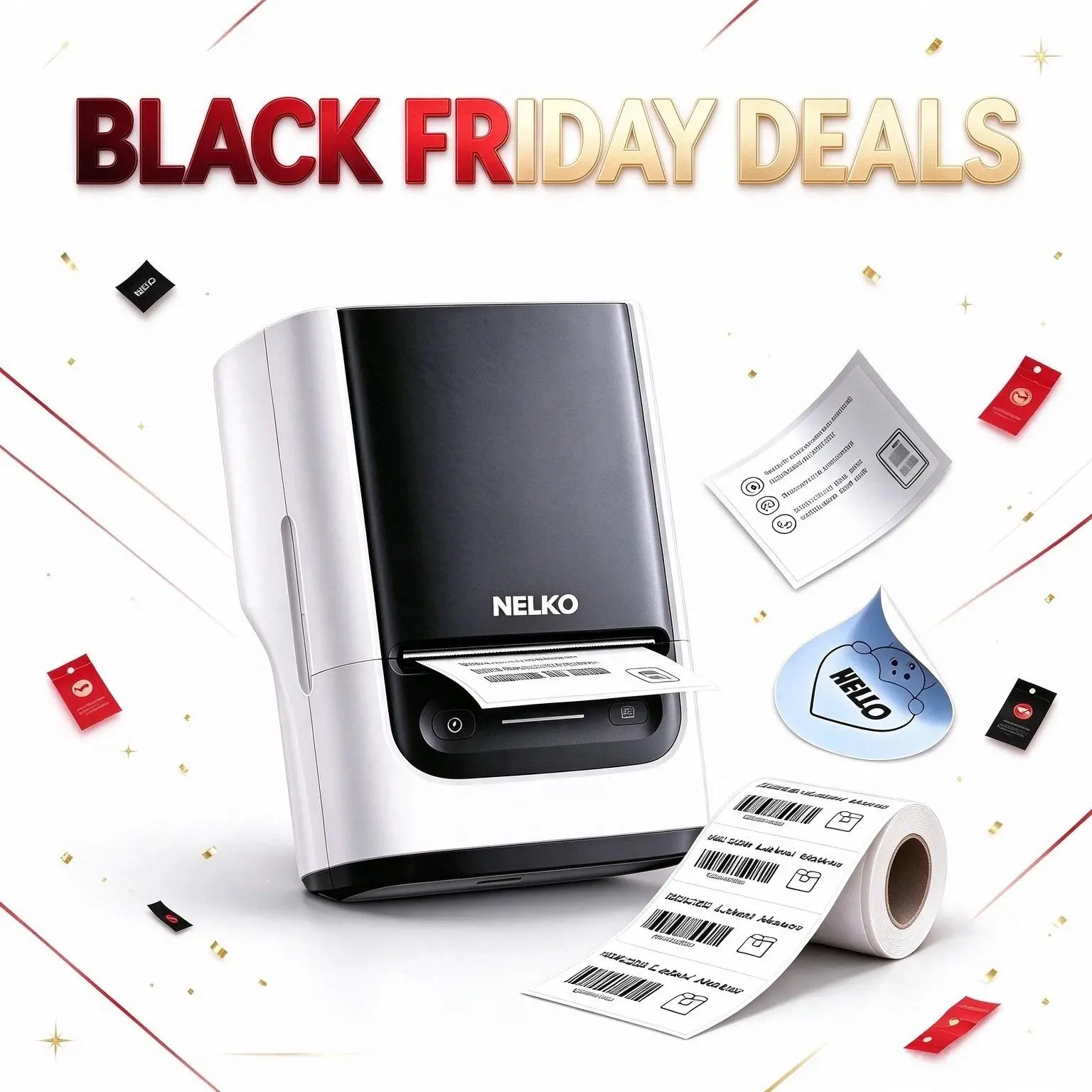 Nelko 2-Inch Portable Bluetooth Thermal Label Printer, AI Image Printing, App Controlled, 14+ Languages, for Home & Small Business Organization, Perfect Christmas Gift