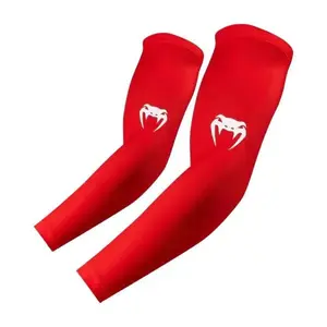 Venum Lineup Arm Sleeve - Red/White with White Logo Compression Sleeve for Athletic Use