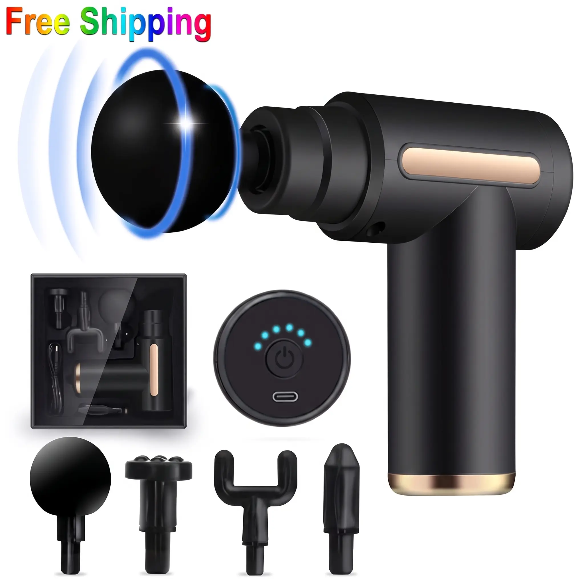 Deep Tissue Massage Gun for Back, Neck & Body Relief – Compact High-Torque Muscle Massager, Gift for Dad