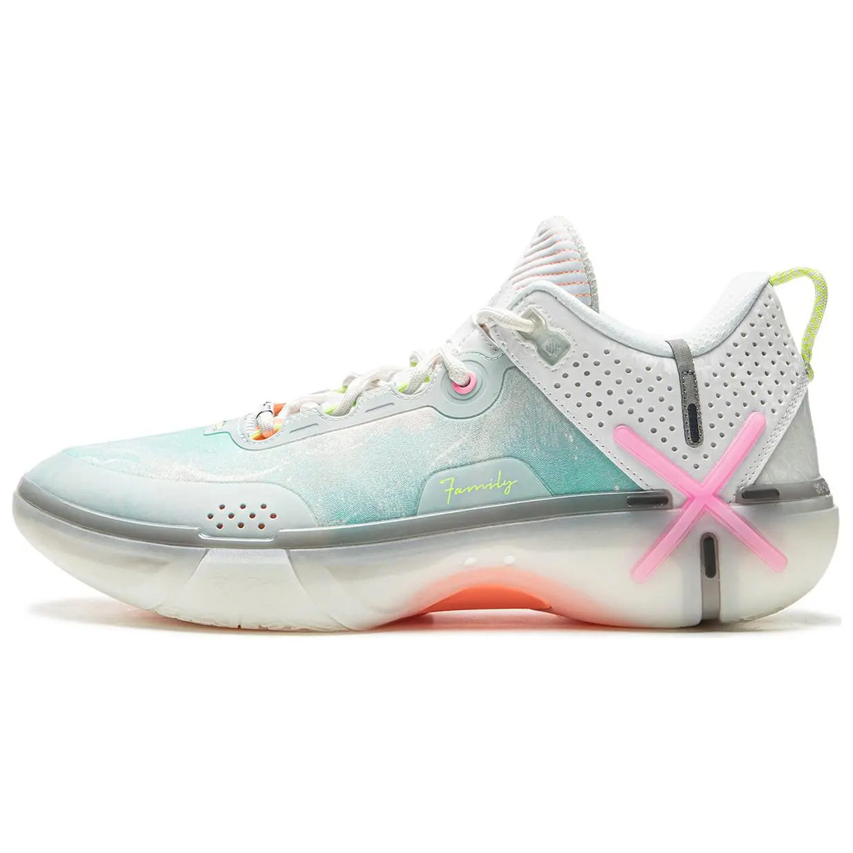 Li Ning Wade Shadow 6 Basketball Shoes Men's Low top Standard White/Aqua Green/Neon Pink