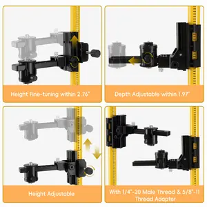11.81 Professional Laser Level Pole with Tripod and 1/4-Inch by 20-Inch Laser Mount for Rotary and Line Lasers, Adjustable Telescoping Laser Pole with 5/8"-11 Threaded