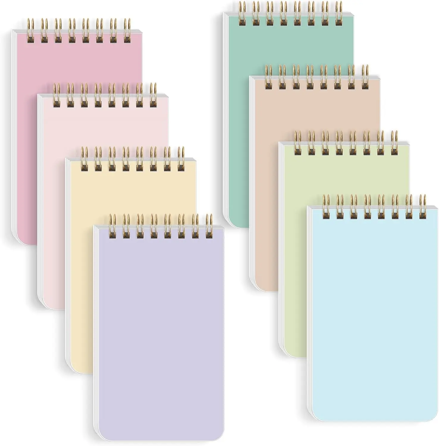 SKYDUE 8-Pack 3" x 5" Pocket College Ruled Journal Notebooks, Durable Twin-Wire Bound Mini Notepad, Stationery Gift for Students, Portable Bullet Journaling Note Taking Organizer (Back to School Supplies)