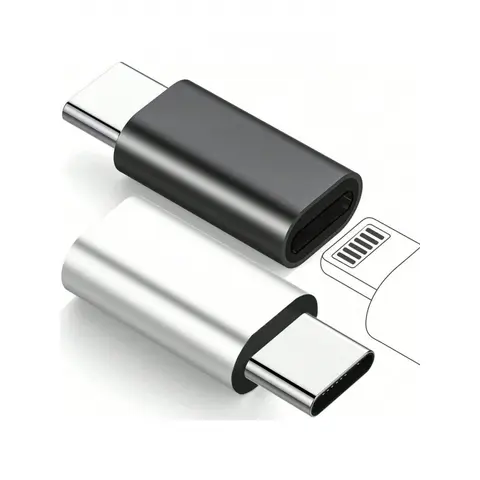 2pcs Lightning to USB-C adapter for Cellphone, Apple Iphone 15 Pro Max charging cable (charging only), and Type-C to USB3.0 adapter can charge and transfer data compatible with laptops, desktops, Mobile Charging Accessory