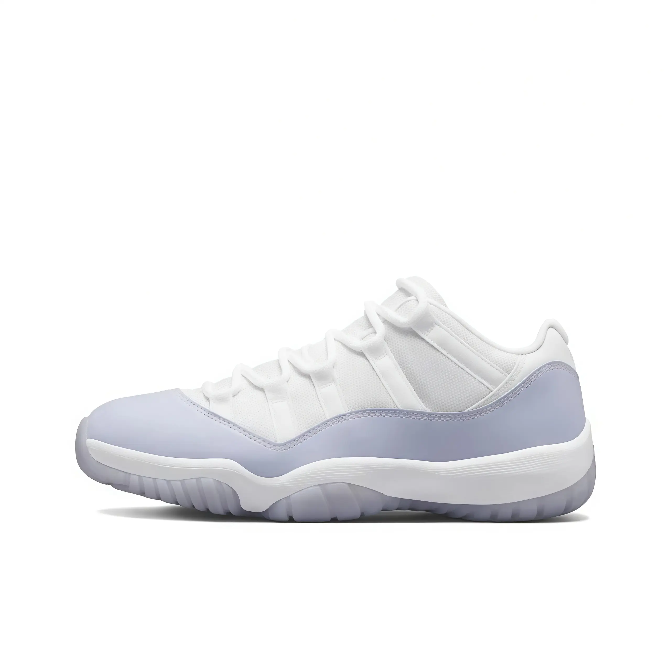 Unisex Low Cut Basketball Shoes White Smooth Leather Pale Lavender Translucent Outsole All Day Comfort Padded Insole Anti Blister Wear Resistant Perfect For City Strolls Casual Street Lifestyle Daily Wear Sneakers